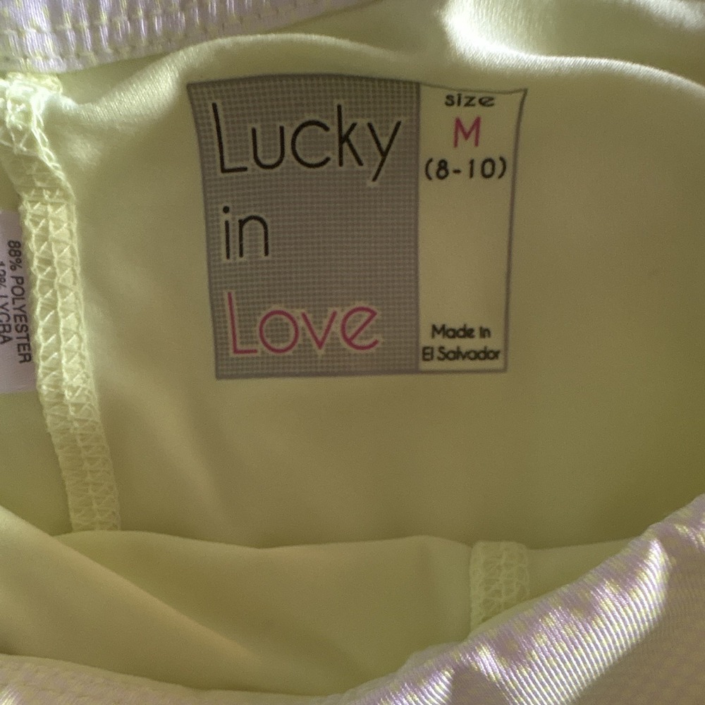 Lucky in Love Womens Tennis Skort Colorblock Yellow Gray Ruffle Athletic Size M - Picture 2 of 3